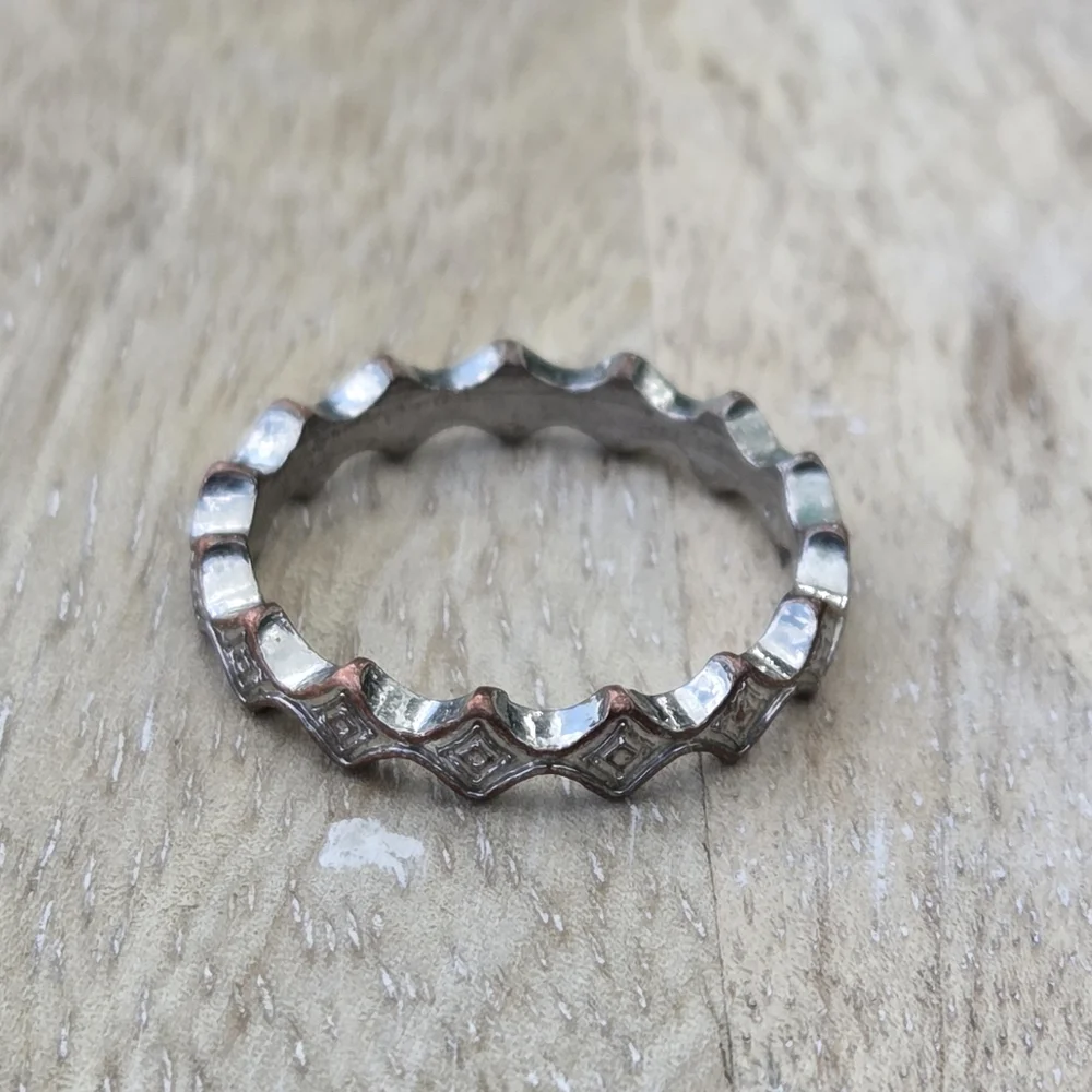 Silver Diamond Eternity Band - Picture 3 of 3
